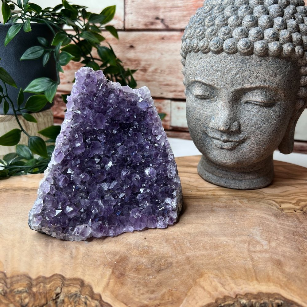 Deep Purple Standing Amethyst Geode Crystal Gem
